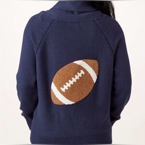 Mia & Tess Navy Cardigan with Football Embroidery - S
